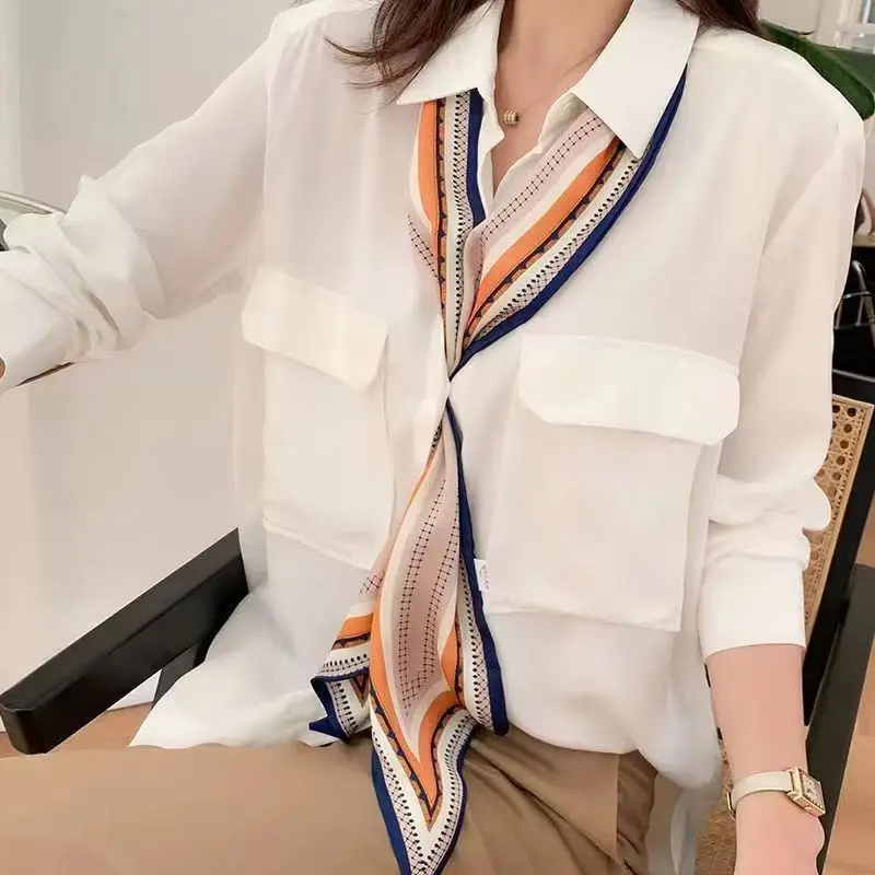 Paisley Print Skinny Scarf For Women Luxury HairBand Soft Stain Silk Ribbon Tie Neck Bag Scarf Fashion Wrist Belt Neckerchief