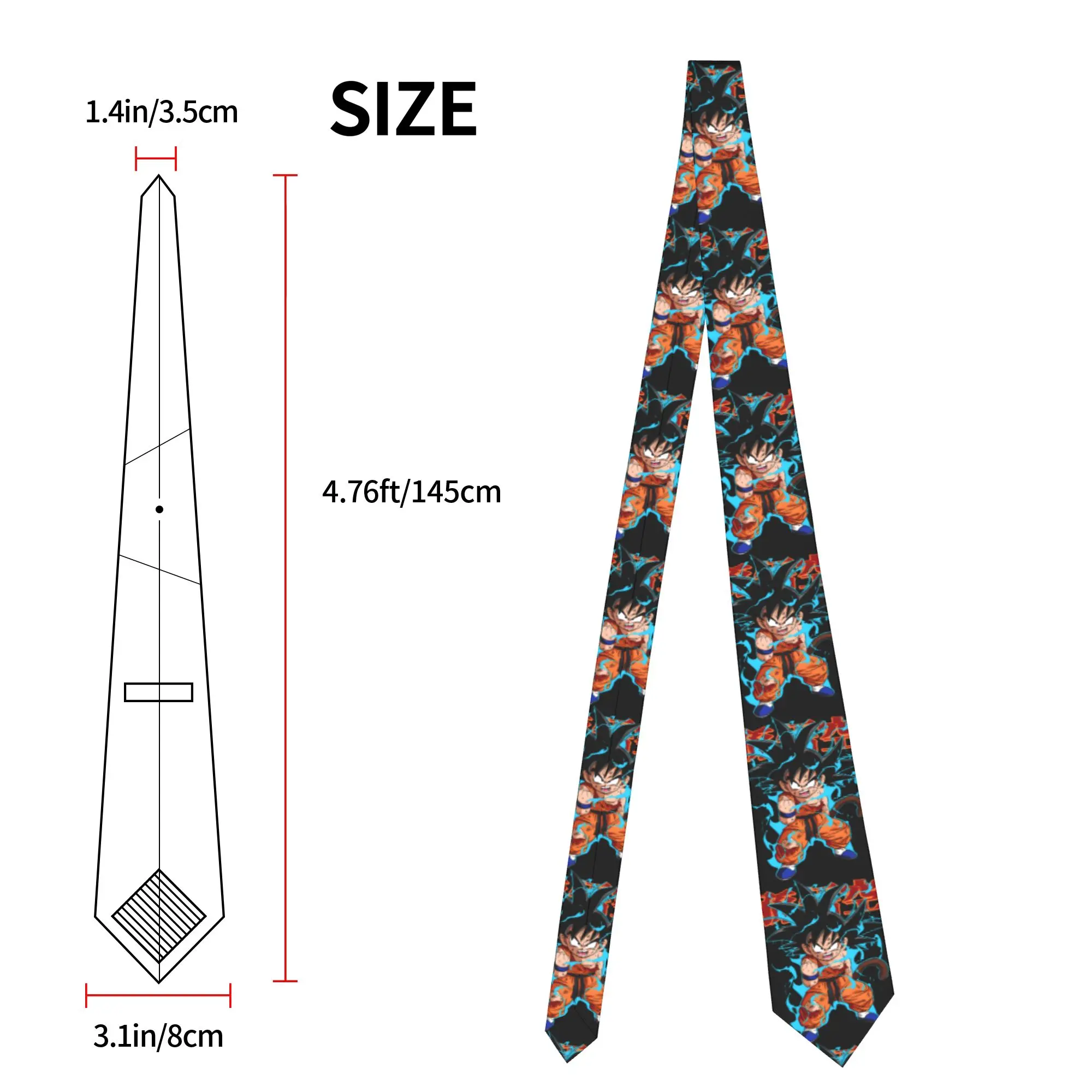 Dragons Balls Tie Son Goku Wedding Party Neck Ties Cute Funny Neck Tie For Male Custom DIY Collar Tie Necktie Gift Idea