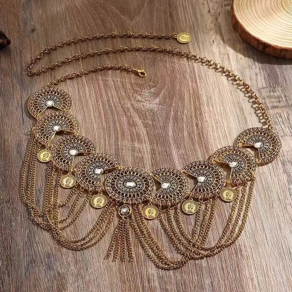 Belt Vintage Belly Dance Scarf Tassel Creative Waist Chain Bohemia Ethnic Belly Chain Dress Accessories
