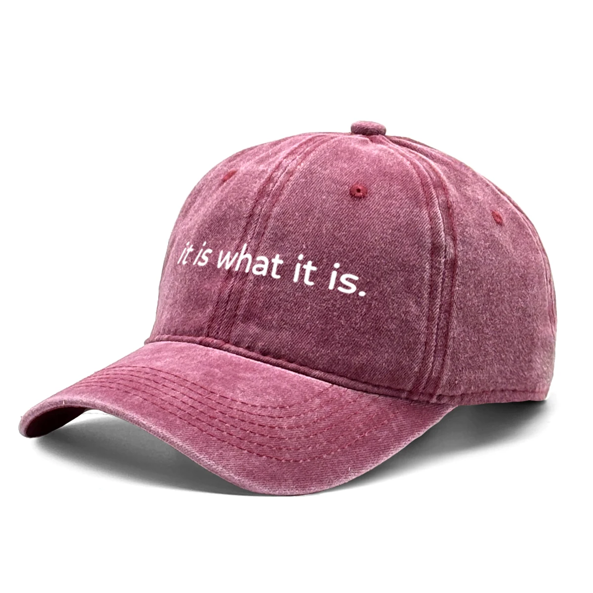 1pc Classic Washed "it Is What It Is." Print Baseball Caps for Women Summer Adjustable Snapback Dad Cap Slouchy Trendy Sun Hats