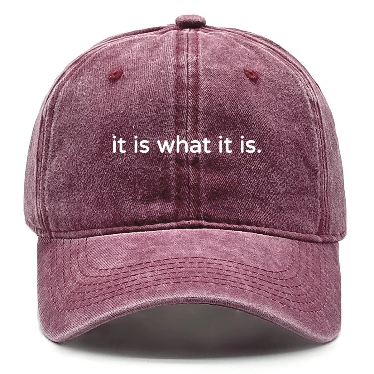 1pc Classic Washed "it Is What It Is." Print Baseball Caps for Women Summer Adjustable Snapback Dad Cap Slouchy Trendy Sun Hats