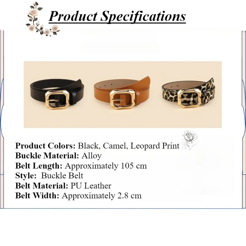 Fashionable Women's Trendy Buckle Belt—Versatile for Everyday Wear Loose Simple Casual Instagram-Style Denim Belts