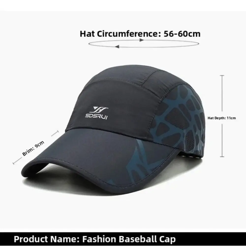 Adjustable Summer Baseball Cap Korean Style Breathable Quick Dry Cap Casual Solid Color Sun Protection Caps Outdoor Sports