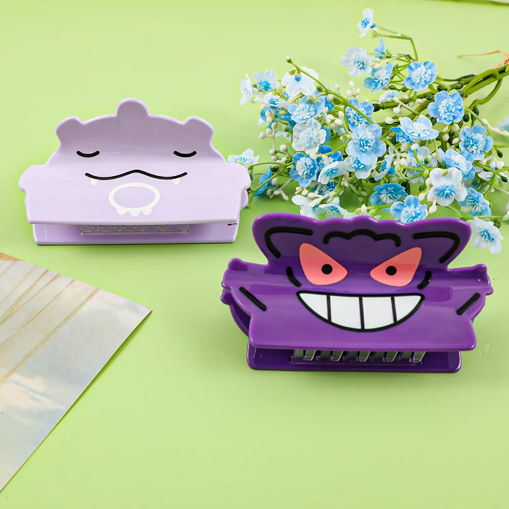 1PC Pokemon Gengar & Ditto Hair Claw Clips, Cute Anime Character Shark Clips, Acrylic Non-slip Hair Accessories for Women
