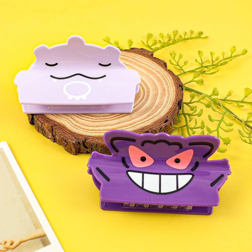 1PC Pokemon Gengar & Ditto Hair Claw Clips, Cute Anime Character Shark Clips, Acrylic Non-slip Hair Accessories for Women