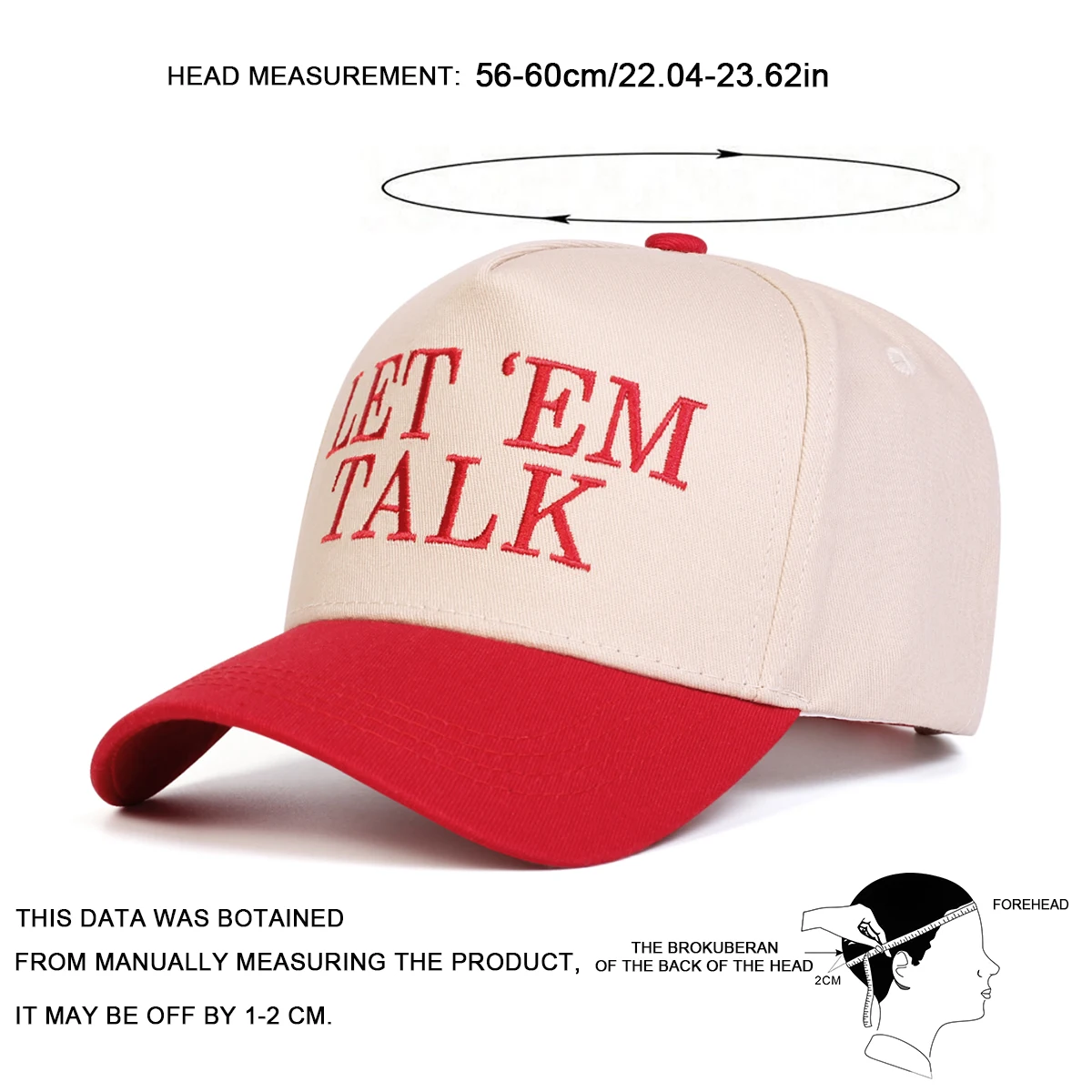 Unisex LET EM TALK Embroidery Baseball Caps Spring Autumn Outdoor Adjustable Casual Hats Sunscreen Hat Sports Cap