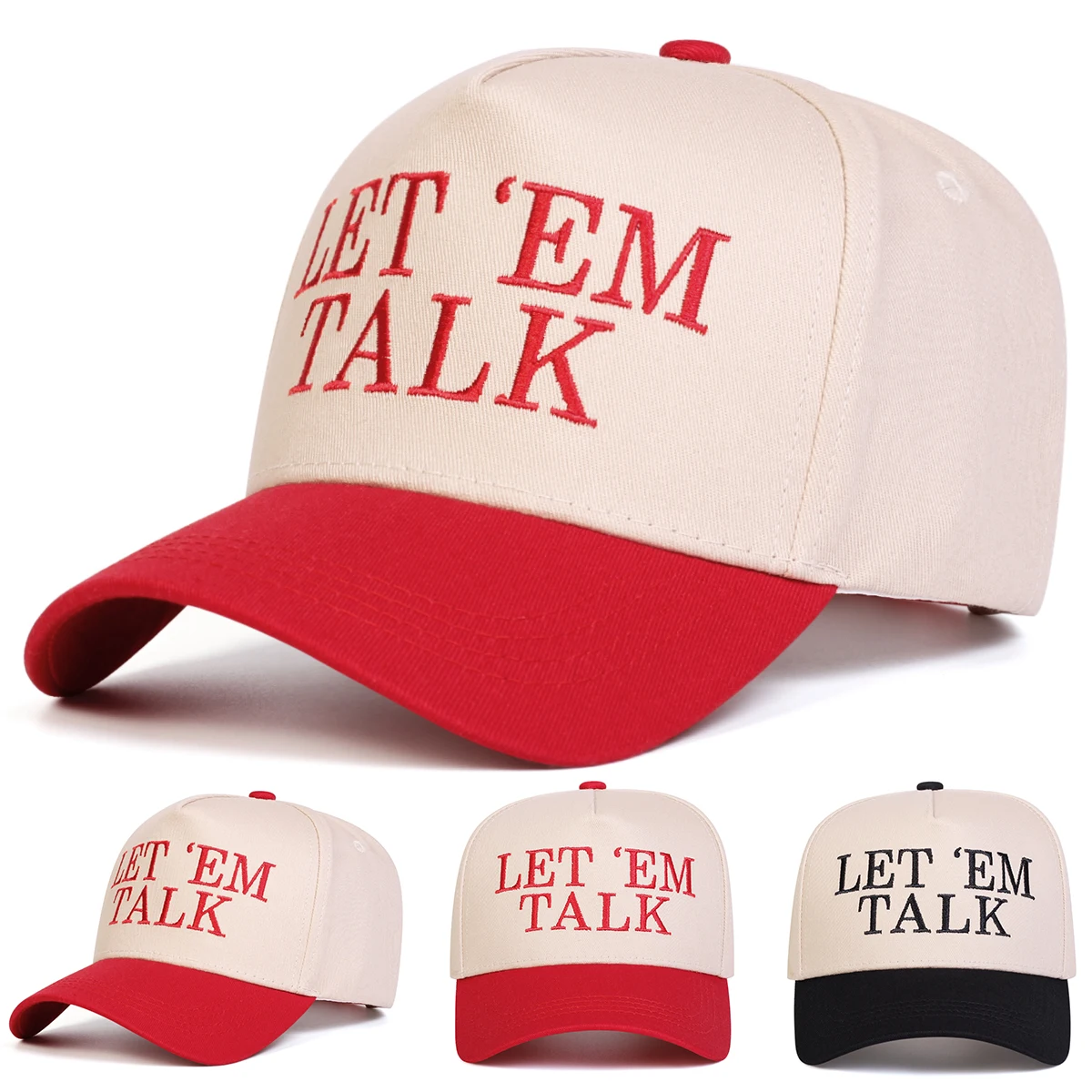 Unisex LET EM TALK Embroidery Baseball Caps Spring Autumn Outdoor Adjustable Casual Hats Sunscreen Hat Sports Cap