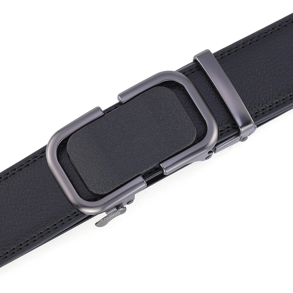 Classic Automatic Buckle Belt for Men Premium Real Leather Dress Trouser Belt Formal Daily Wear Black Brown Plus Size 130cm