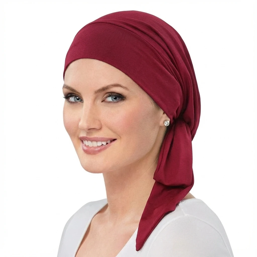 Women Muslim Pre-Tied Turban Cap Long Tail Headscarf Soft Stretch Strechy Chemo Cap Bandana Turbante Mujer