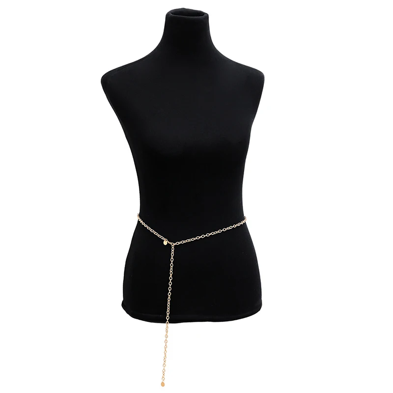 【AN】【AN】Fashion Women Lady Waist Chain Belt Metal Gold Silver Color Waistband Chain Belt For Dress Shirts Clothes Accessories