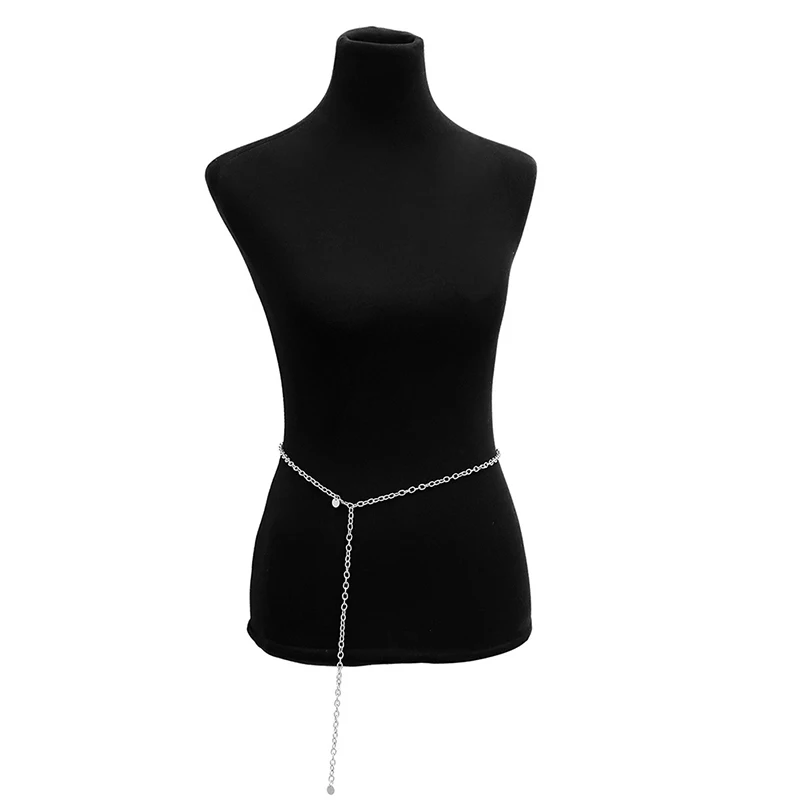 【AN】【AN】Fashion Women Lady Waist Chain Belt Metal Gold Silver Color Waistband Chain Belt For Dress Shirts Clothes Accessories
