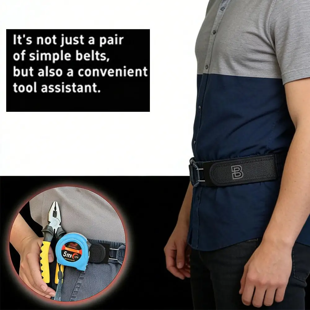 Buckleless Elastic Waist Belt With Metal Hook Unisex Adjustable Stretch Belt For Casual Wear Lightweight Travel Accessory 1/2Pcs
