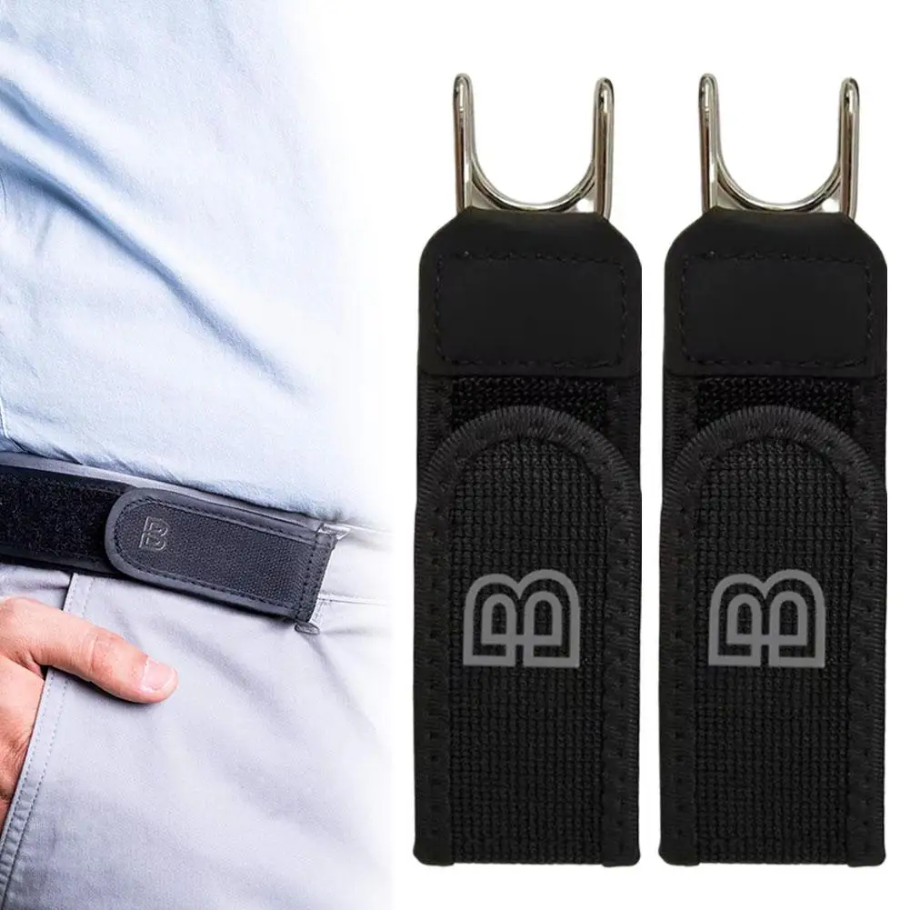 Buckleless Elastic Waist Belt With Metal Hook Unisex Adjustable Stretch Belt For Casual Wear Lightweight Travel Accessory 1/2Pcs