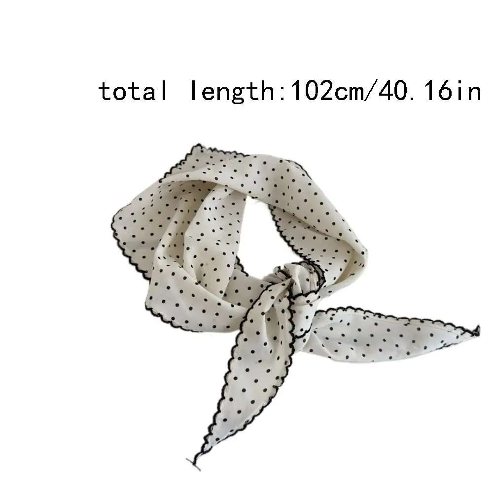 Neckerchief Sweet Polka Dot Headband Turban Korean Fresh Small Scarf Striped Thin Triangular Hair Band Vacation