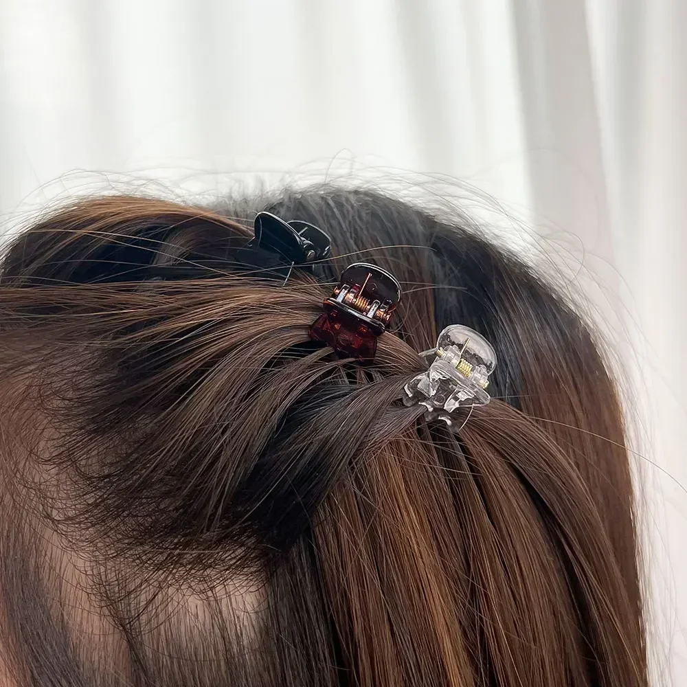 Black Mini Hair Claw Clips for Women Girls Korean Simple Small Transparent Plastic Clips Hairpin Kids Hair Styling Accessories
