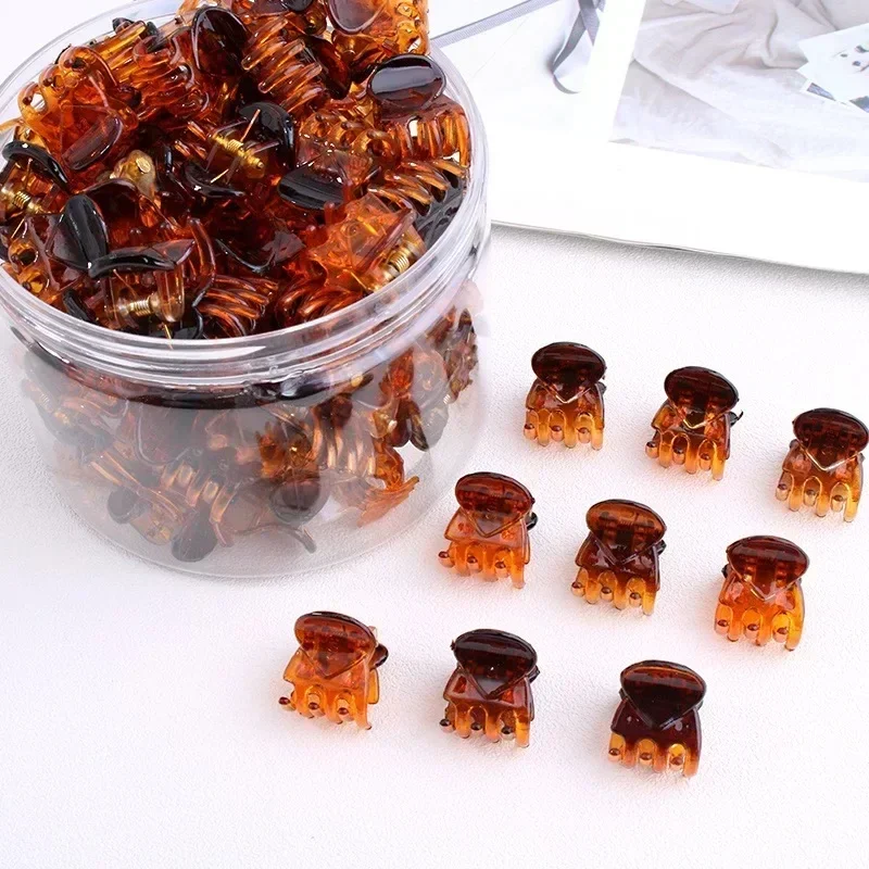 Black Mini Hair Claw Clips for Women Girls Korean Simple Small Transparent Plastic Clips Hairpin Kids Hair Styling Accessories