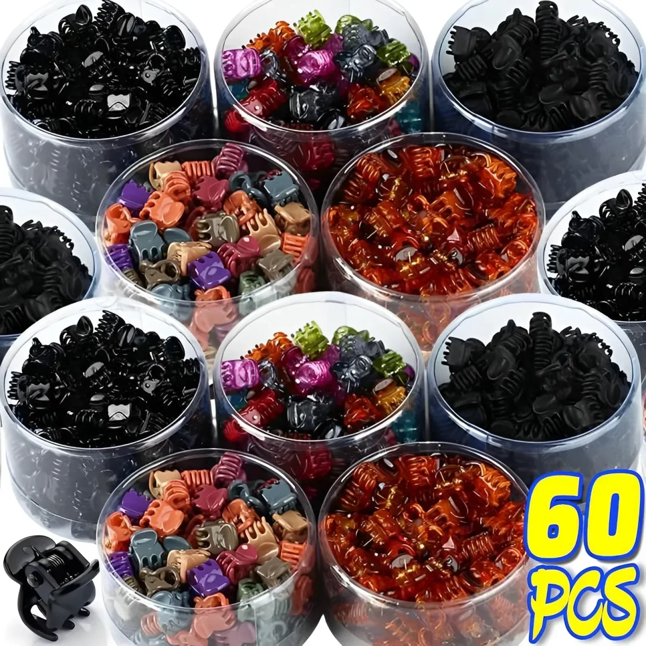 Black Mini Hair Claw Clips for Women Girls Korean Simple Small Transparent Plastic Clips Hairpin Kids Hair Styling Accessories