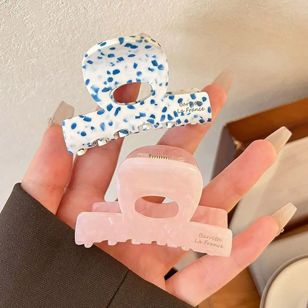 Stylish French Hair Claw Clip Small Acetate Shark Clip Elegant Sweet Half-Updo Hairpin for Women