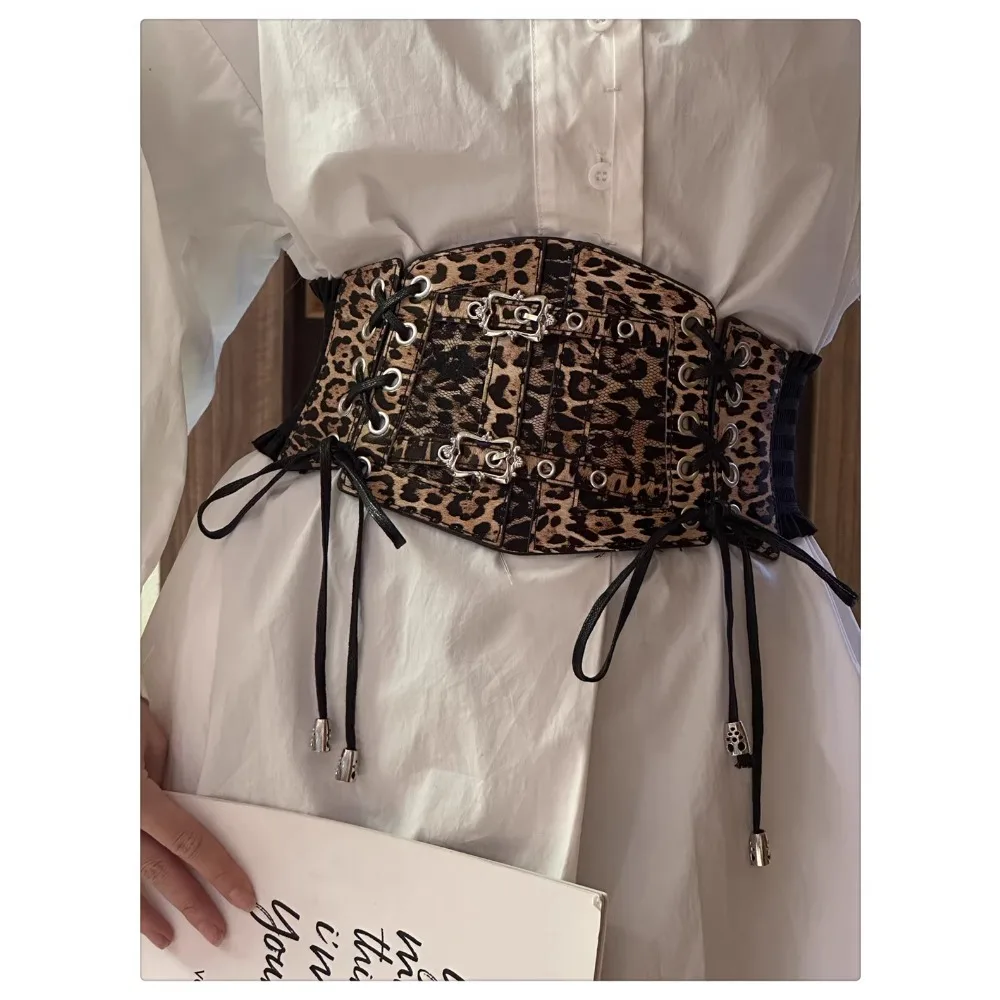 Leopard Print Waistband for Women New Fashion Retro High-end Slimming Waist Belt Decoration