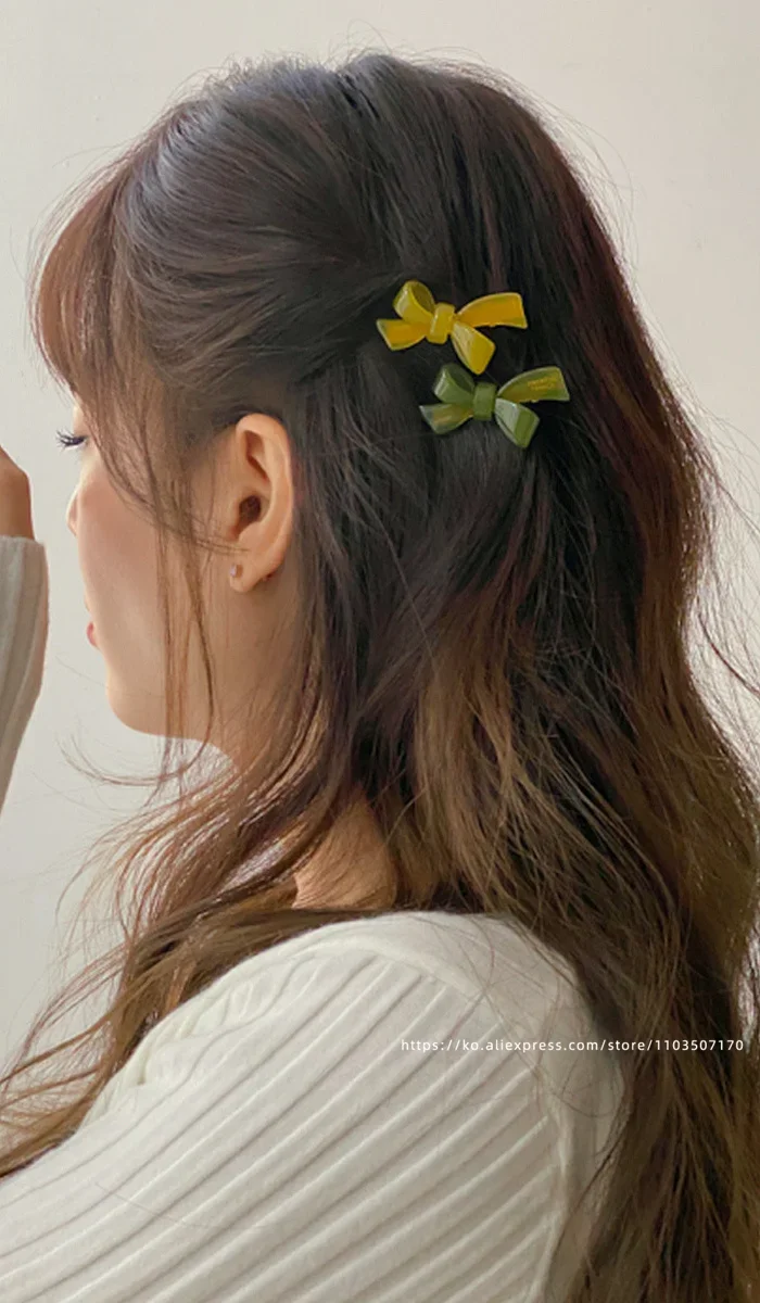 Small Mermaid Bow Strap Broken Hair Clip~Korean FRANCE Gold Label Duck billed Clip with Side Clip and Bang Clip