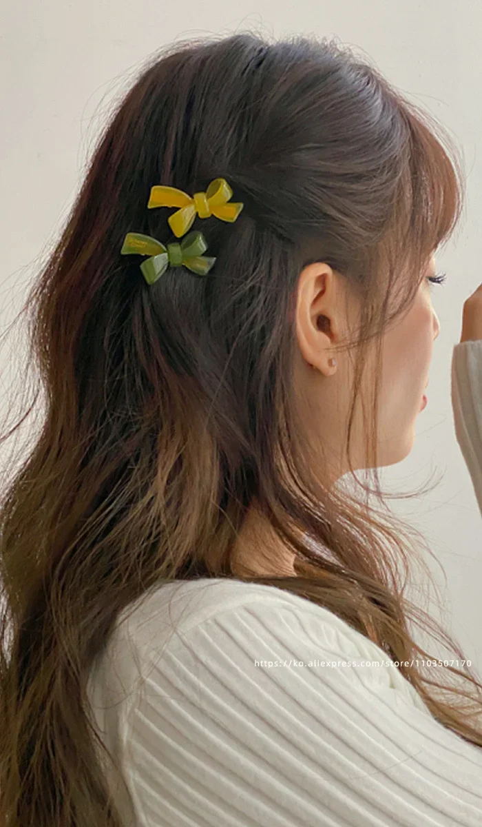Small Mermaid Bow Strap Broken Hair Clip~Korean FRANCE Gold Label Duck billed Clip with Side Clip and Bang Clip