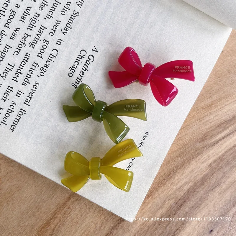 Small Mermaid Bow Strap Broken Hair Clip~Korean FRANCE Gold Label Duck billed Clip with Side Clip and Bang Clip