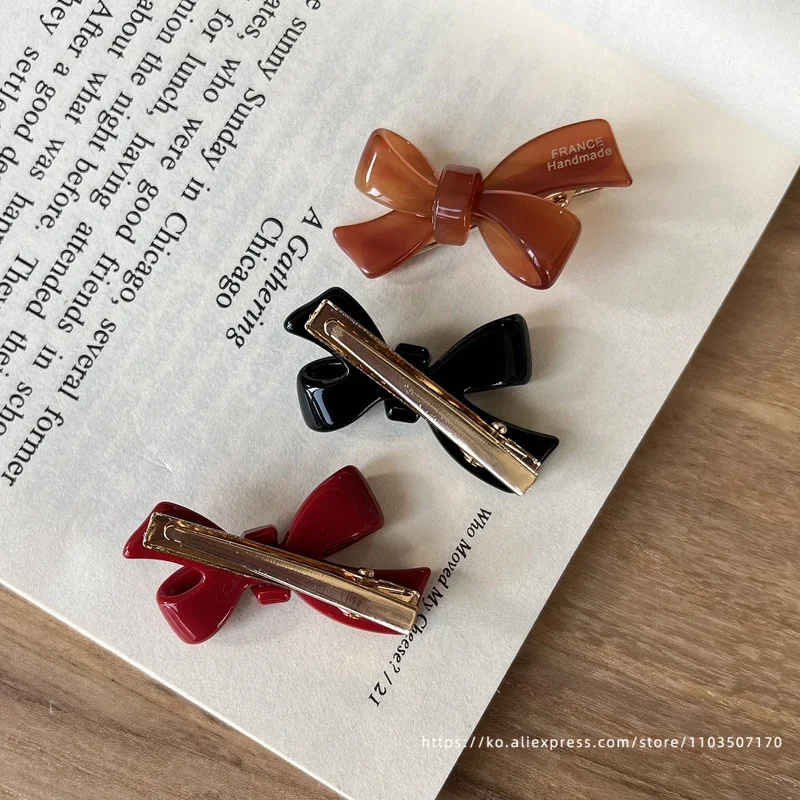 Small Mermaid Bow Strap Broken Hair Clip~Korean FRANCE Gold Label Duck billed Clip with Side Clip and Bang Clip