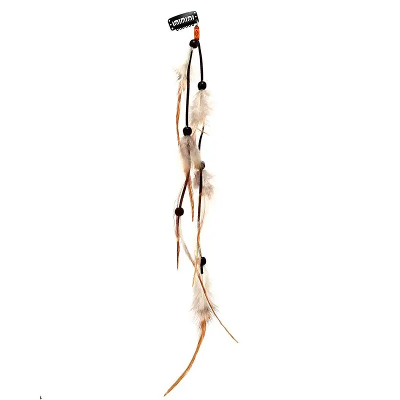 Festive Women's Masquerade Feather Hairband, Bohemian Indian Prom Gypsy Headwear with Long Tassel Hair Decorations