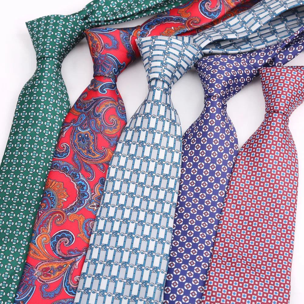 8 cm Wide Print Ties For Men Women Plaids Printing Neck Tie For Wedding Business Groom Neckties Fashion Men's Flower Neck Tie
