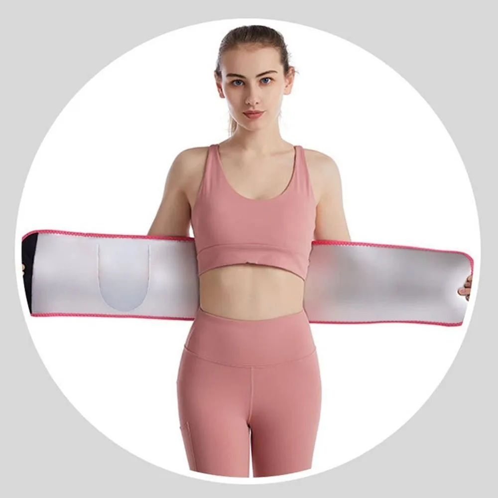 New Silver Ion Slimming Sweat Belt Adjustable Fat Burning Waist Tummy Trimmer Elastic Belly Sweat Girdle Belt Men and Women