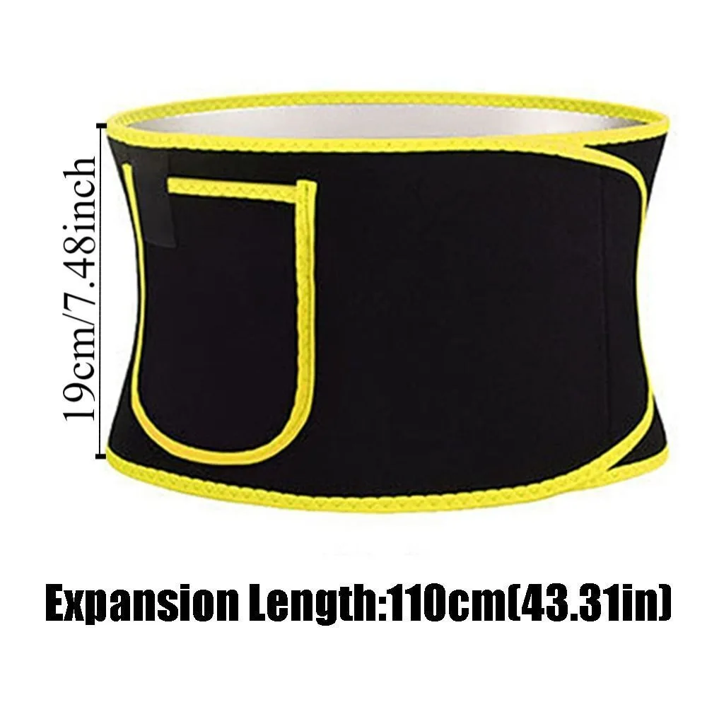 New Silver Ion Slimming Sweat Belt Adjustable Fat Burning Waist Tummy Trimmer Elastic Belly Sweat Girdle Belt Men and Women