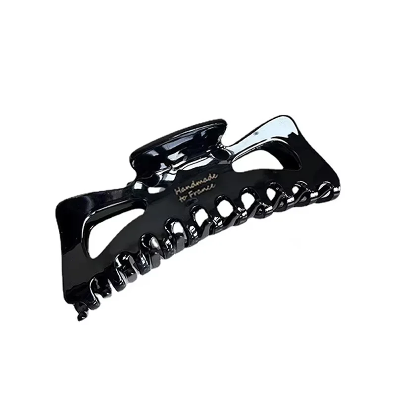 1/4pcs Large Size Hair Clip with Acetic Acid Bow Hair Clip, Women's French Style Bun Hair Clip, Shower Shark Clip Hair Accessory