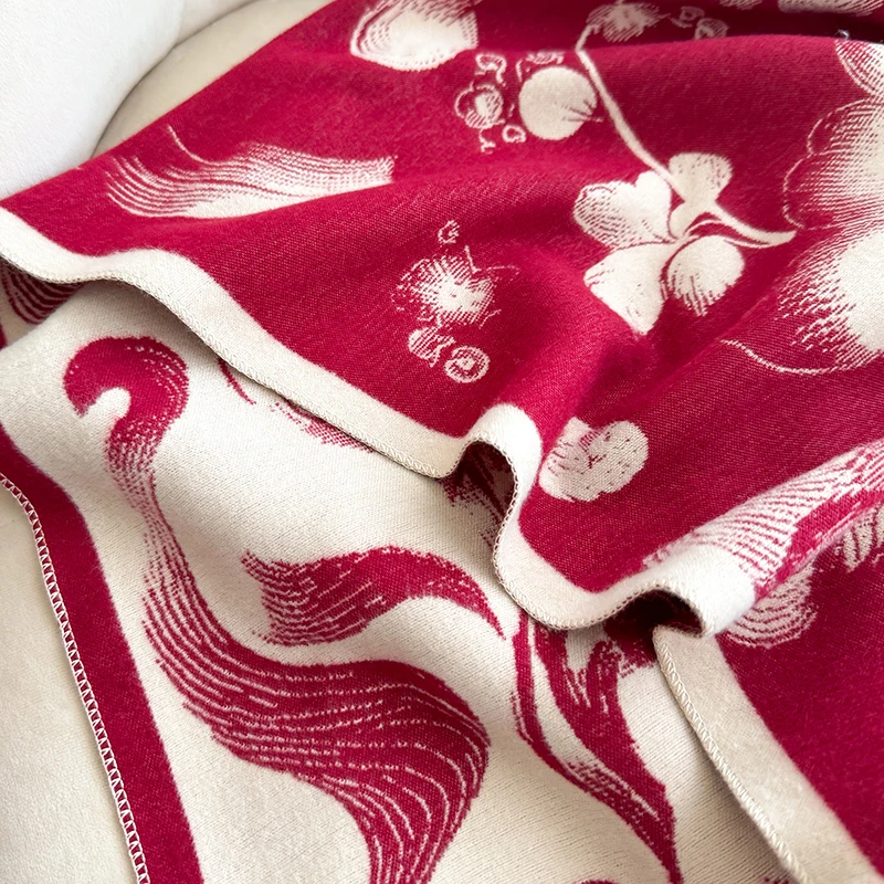 New 2025 Women Fashion Brand lotus Scarf Luxury Autumn Winter Warm Shawls Print Scarve Pashmina Mujer Femme Foulard Bufanda