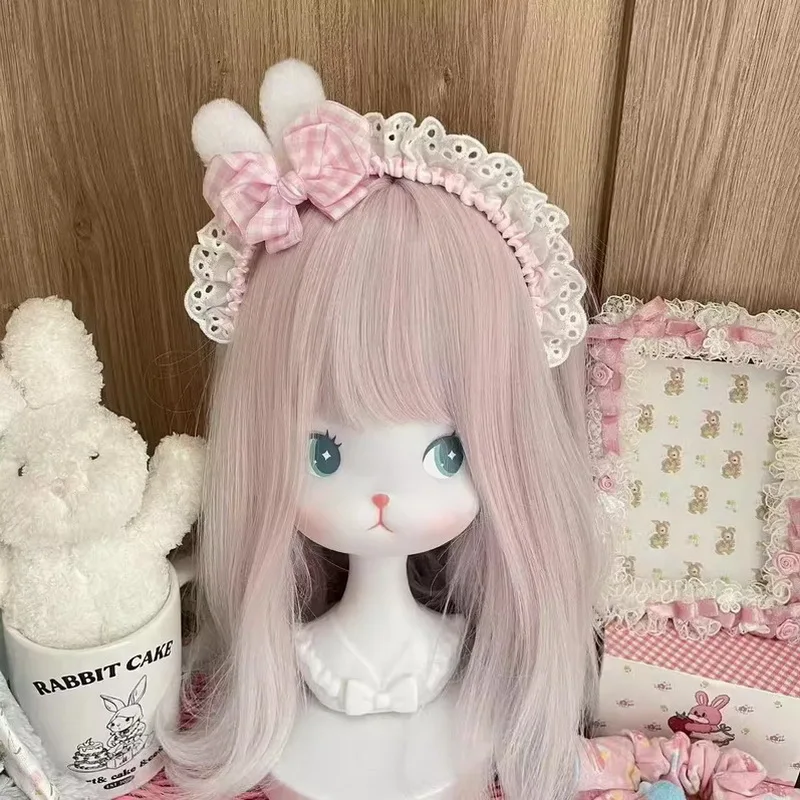 Cute Lolita Lace Headband for women Bow Hair Hoop Lovely Hairbands handmade KC cosplay Headband Anime japanese hair accessories