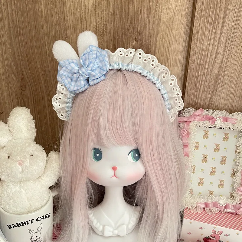 Cute Lolita Lace Headband for women Bow Hair Hoop Lovely Hairbands handmade KC cosplay Headband Anime japanese hair accessories