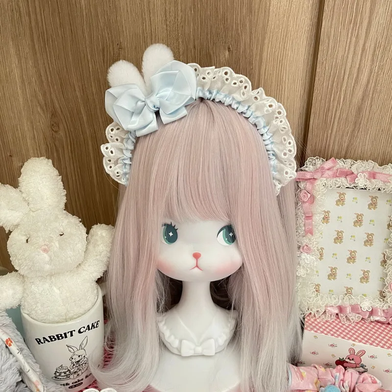 Cute Lolita Lace Headband for women Bow Hair Hoop Lovely Hairbands handmade KC cosplay Headband Anime japanese hair accessories