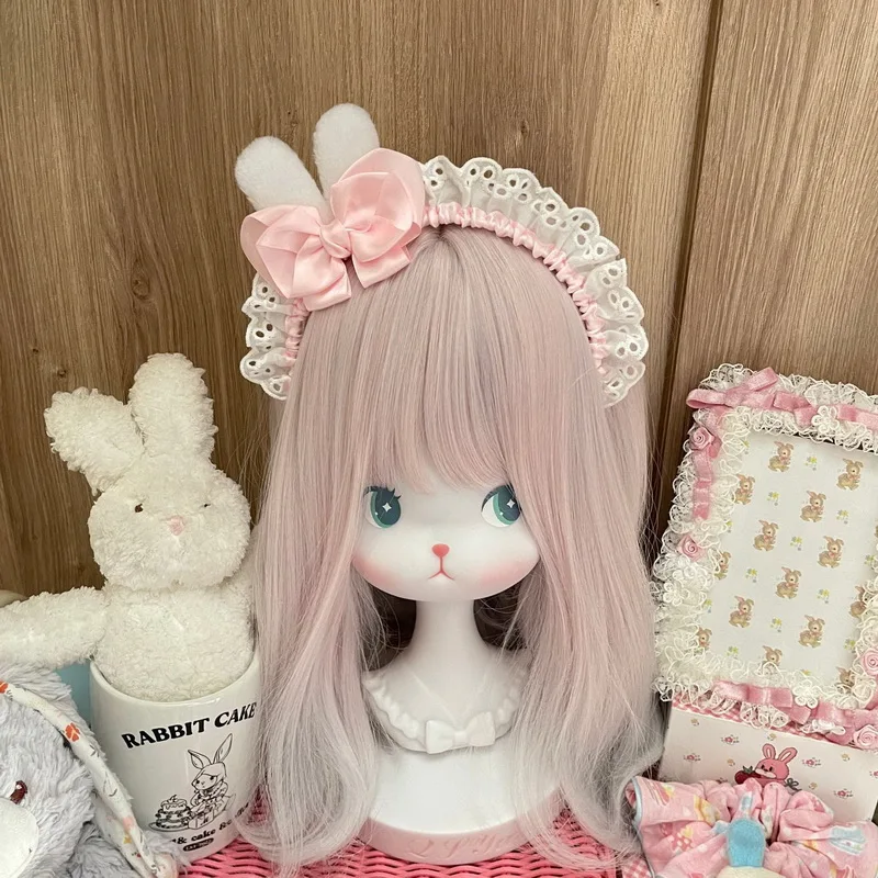 Cute Lolita Lace Headband for women Bow Hair Hoop Lovely Hairbands handmade KC cosplay Headband Anime japanese hair accessories