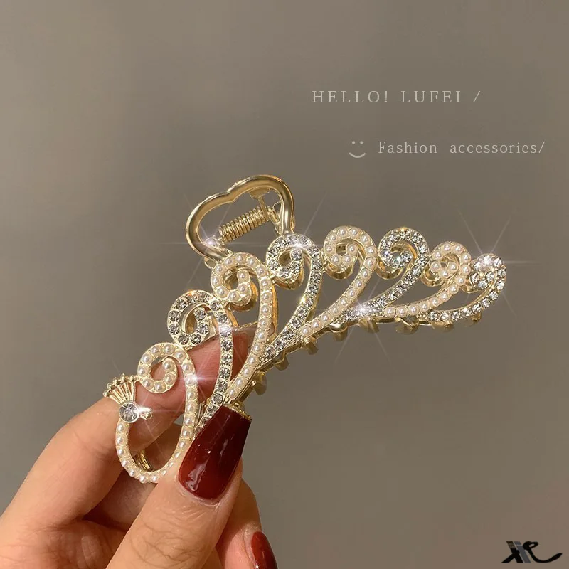 2025 Must-Have! Elegant Gold Hollow Geometric Hair Claw, Vintage Women's Hair Clip, Headband Hairpin & Crab Hair Accessory