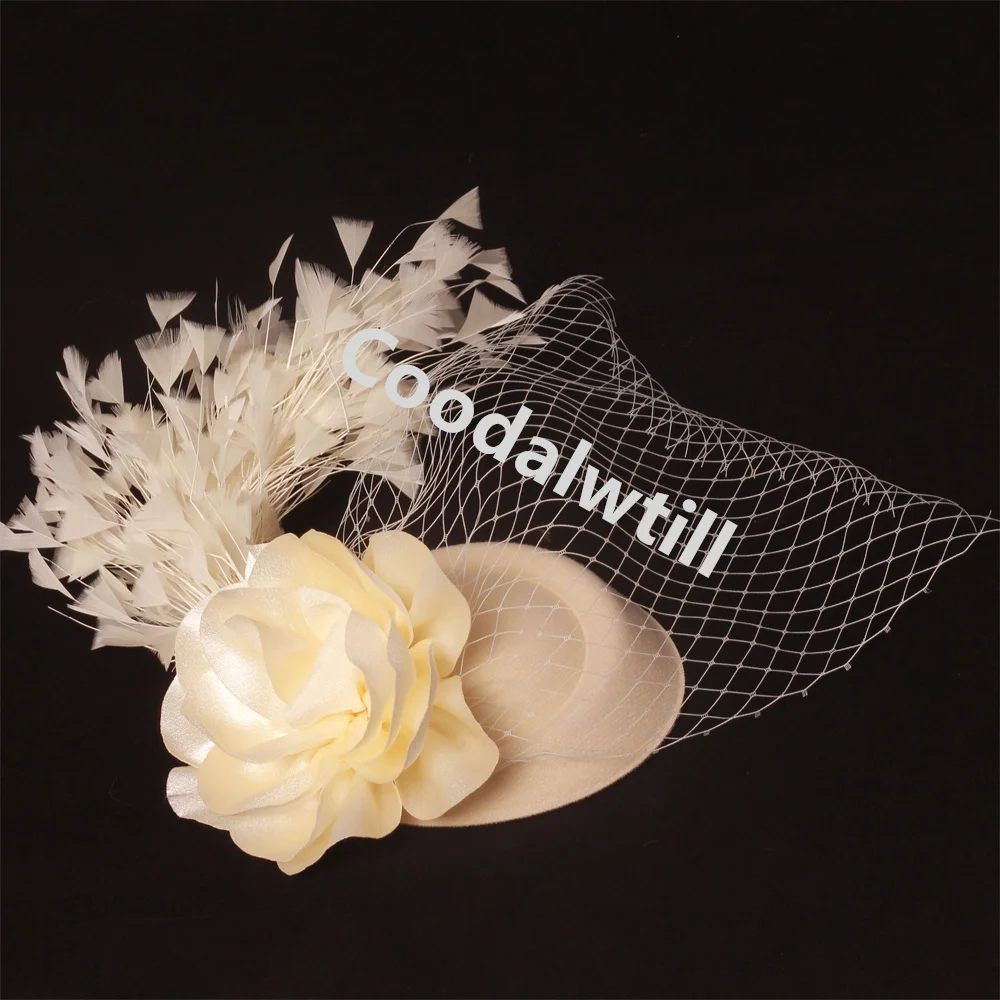 Veils Flower Fascinator Hat Hair Clip Ladies Kentucky Derby Ascot Festival Costume Party Show girl Headwear Women Pillbox Cap
