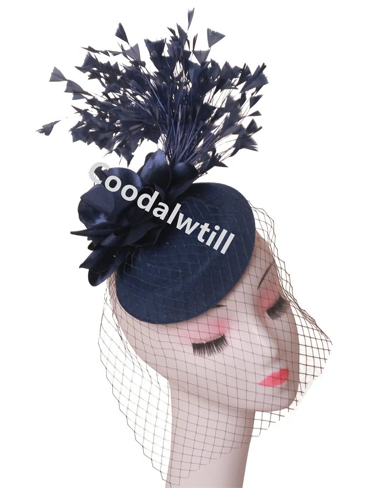 Veils Flower Fascinator Hat Hair Clip Ladies Kentucky Derby Ascot Festival Costume Party Show girl Headwear Women Pillbox Cap