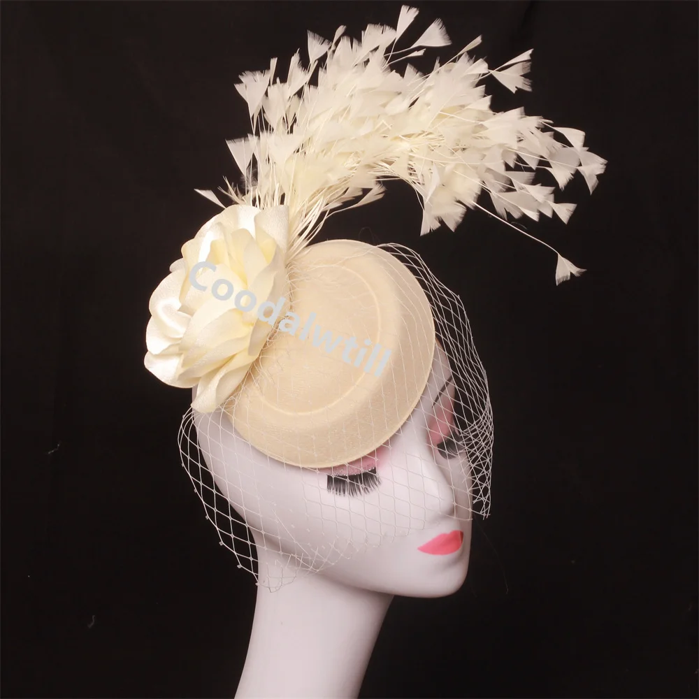 Veils Flower Fascinator Hat Hair Clip Ladies Kentucky Derby Ascot Festival Costume Party Show girl Headwear Women Pillbox Cap