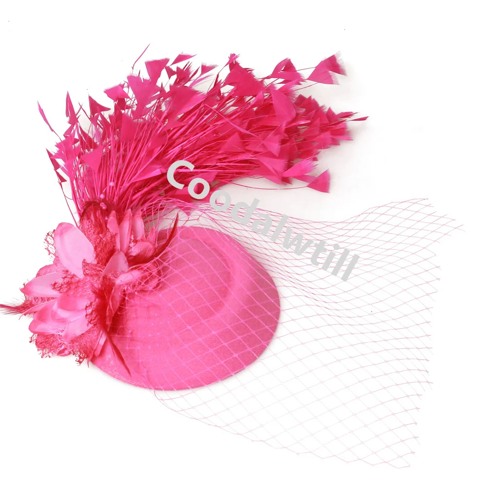 Veils Flower Fascinator Hat Hair Clip Ladies Kentucky Derby Ascot Festival Costume Party Show girl Headwear Women Pillbox Cap