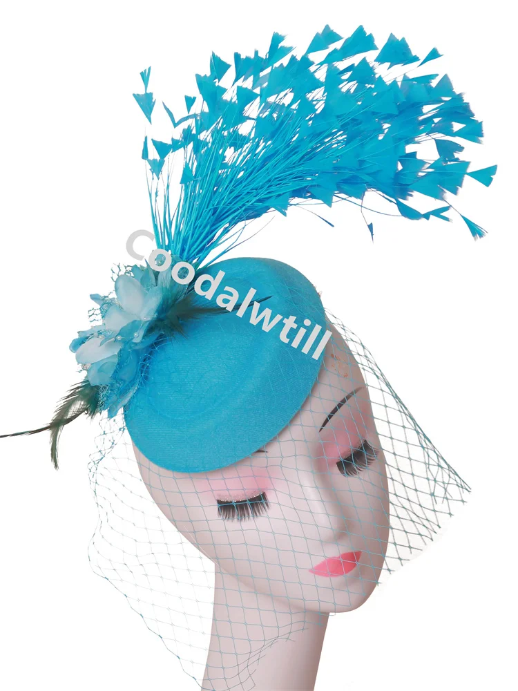 Veils Flower Fascinator Hat Hair Clip Ladies Kentucky Derby Ascot Festival Costume Party Show girl Headwear Women Pillbox Cap