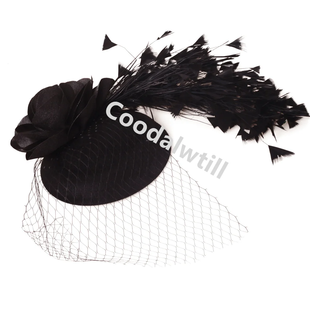 Veils Flower Fascinator Hat Hair Clip Ladies Kentucky Derby Ascot Festival Costume Party Show girl Headwear Women Pillbox Cap