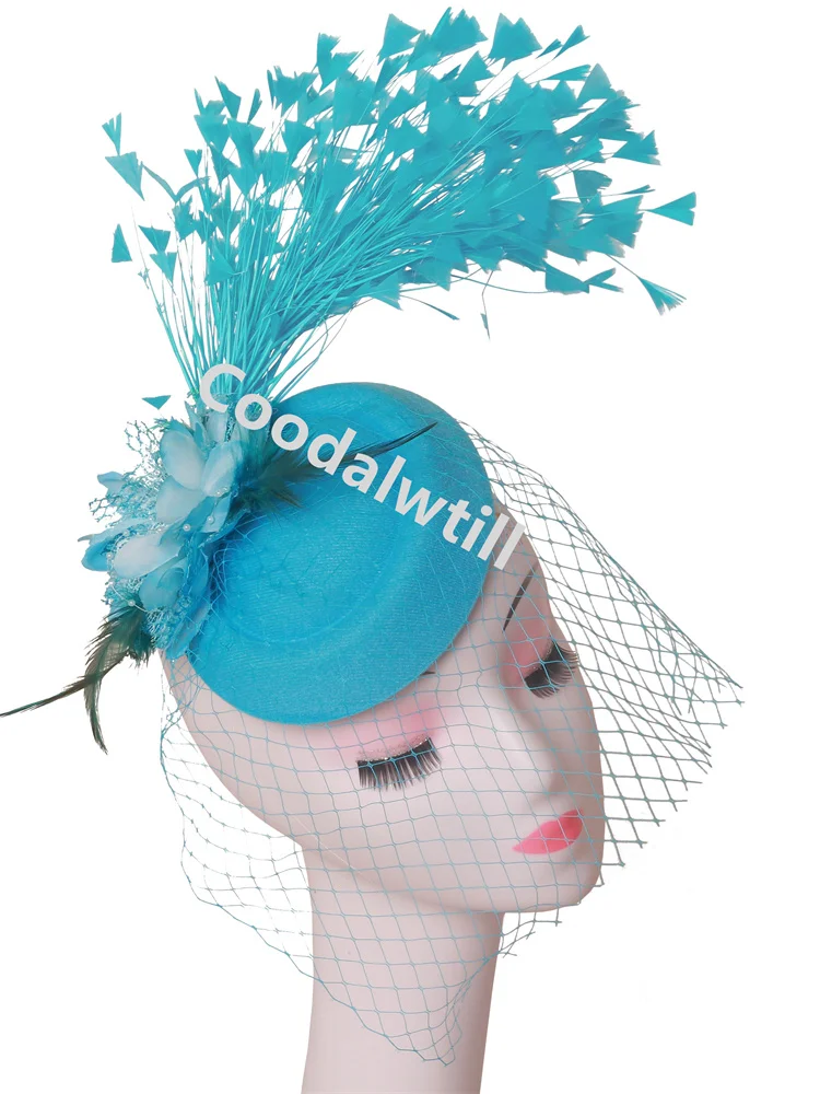Veils Flower Fascinator Hat Hair Clip Ladies Kentucky Derby Ascot Festival Costume Party Show girl Headwear Women Pillbox Cap