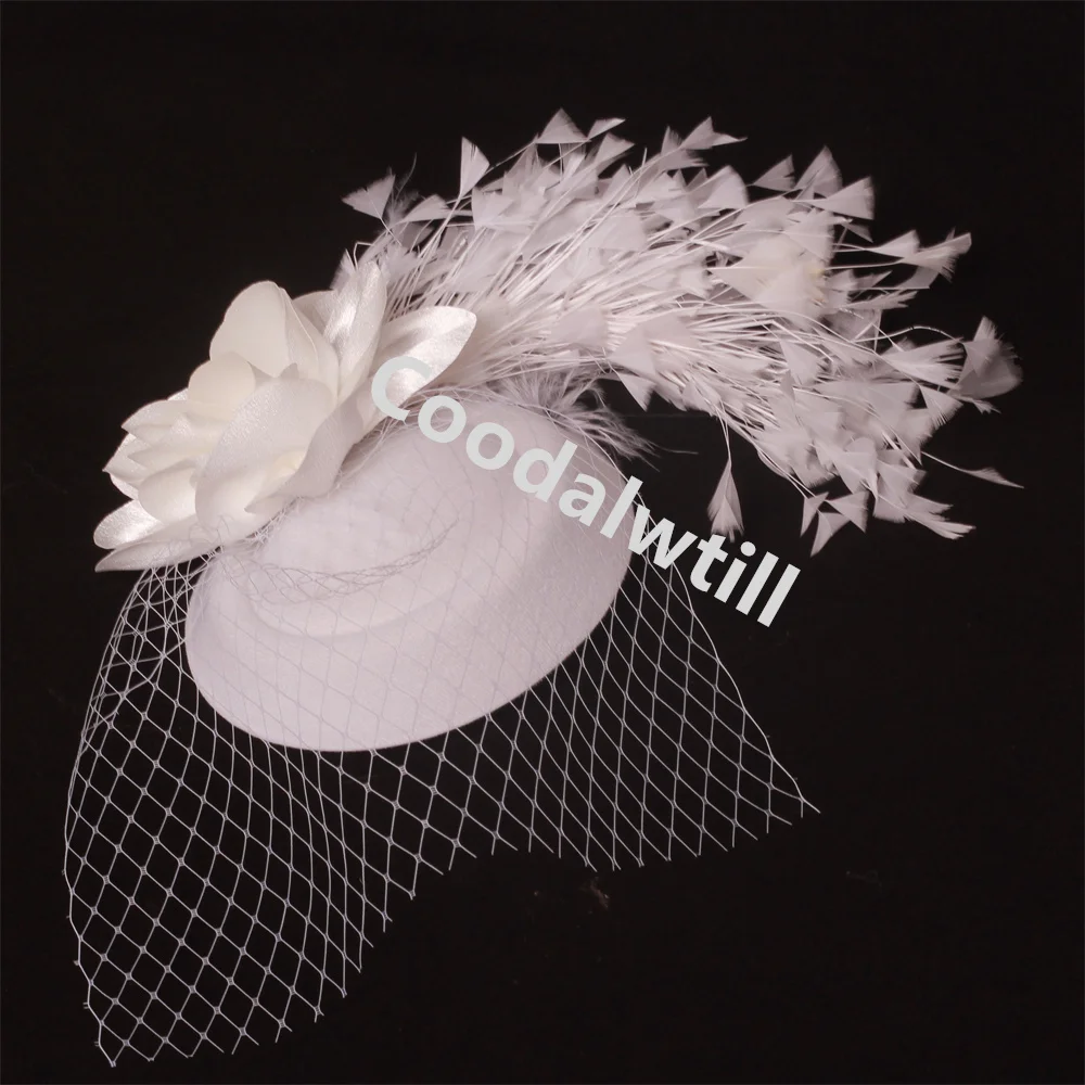 Veils Flower Fascinator Hat Hair Clip Ladies Kentucky Derby Ascot Festival Costume Party Show girl Headwear Women Pillbox Cap