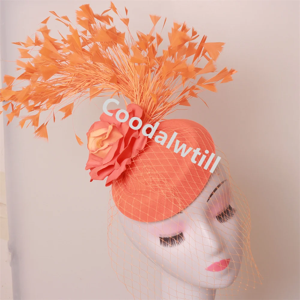 Veils Flower Fascinator Hat Hair Clip Ladies Kentucky Derby Ascot Festival Costume Party Show girl Headwear Women Pillbox Cap