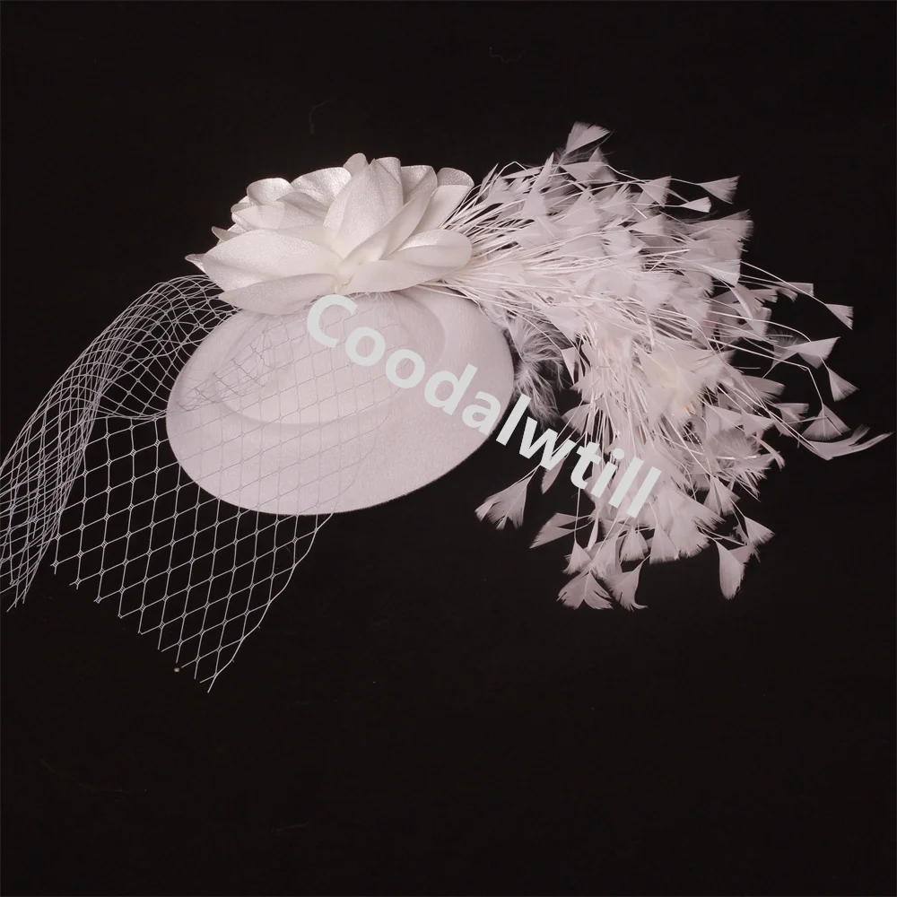 Veils Flower Fascinator Hat Hair Clip Ladies Kentucky Derby Ascot Festival Costume Party Show girl Headwear Women Pillbox Cap