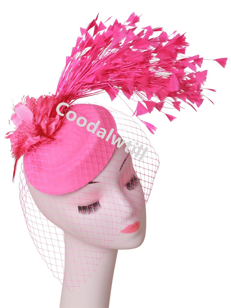 Veils Flower Fascinator Hat Hair Clip Ladies Kentucky Derby Ascot Festival Costume Party Show girl Headwear Women Pillbox Cap