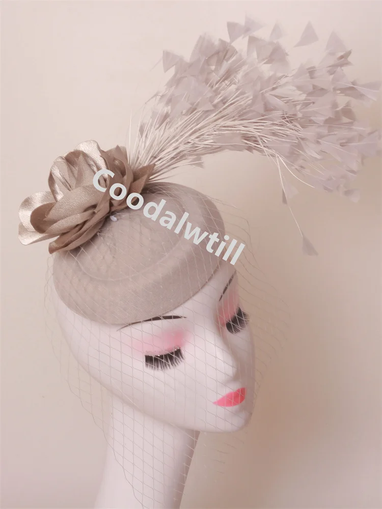Veils Flower Fascinator Hat Hair Clip Ladies Kentucky Derby Ascot Festival Costume Party Show girl Headwear Women Pillbox Cap